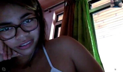 Amateur Latina cutie with glasses plays with toys and pussy