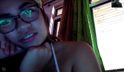 Amateur Latina cutie with glasses plays with toys and pussy