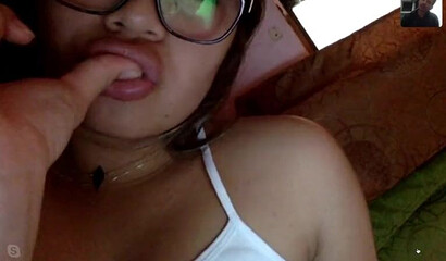 Amateur Latina cutie with glasses plays with toys and pussy