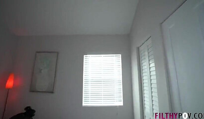 Smoking hot ebony Vienna Black sucking and riding big boner in POV