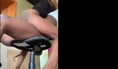 Amateur petite ebony slut riding huge black dick at home