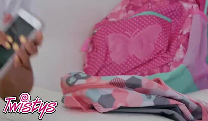 Big boobed lesbian schoolgirls Autumn Falls and Jade Baker in scissoring action