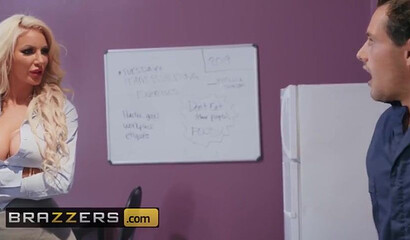 Dream girl with huge boobs Nicolette Shea riding a lucky guy