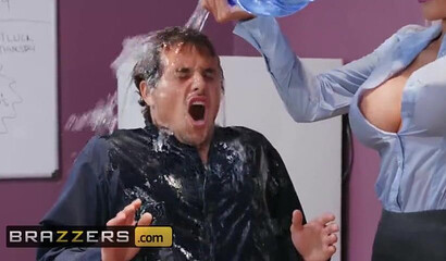 Dream girl with huge boobs Nicolette Shea riding a lucky guy