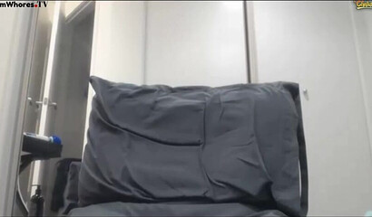 Chubby Asian with big titis plays with big dildo on webcam