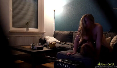 Cheating amateur girlfriend caught on spycam while riding lover's boner