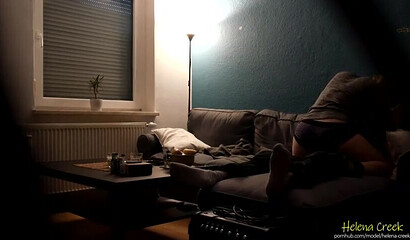 Cheating amateur girlfriend caught on spycam while riding lover's boner