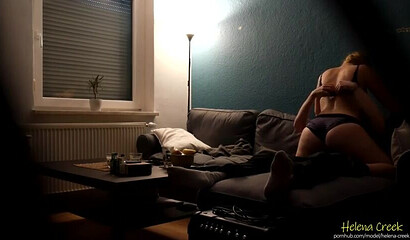 Cheating amateur girlfriend caught on spycam while riding lover's boner