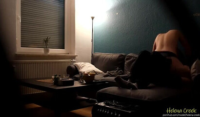 Cheating amateur girlfriend caught on spycam while riding lover's boner