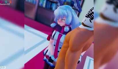 Hentai porn with big tits chicks getting fucked on massage table