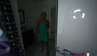 Sophia Grace caught masturbating under the shower and gets pussy fucked