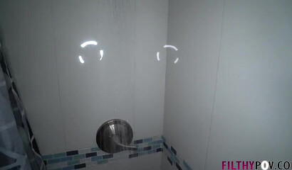 Sophia Grace caught masturbating under the shower and gets pussy fucked