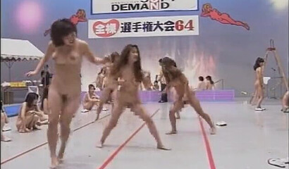 Japanese reality with naked lesbians competing in sex games
