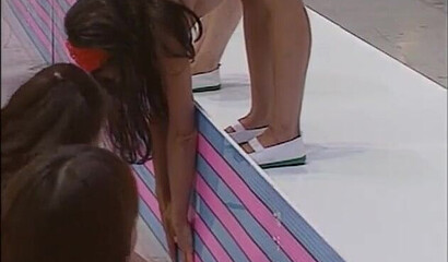 Japanese reality with naked lesbians competing in sex games