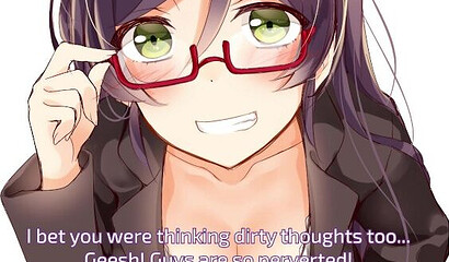 Hentai hottie with big boobs dreaming about big hard cock for her pussy