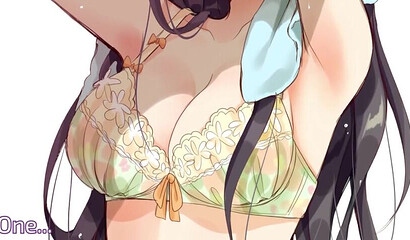 Hentai hottie with big boobs dreaming about big hard cock for her pussy