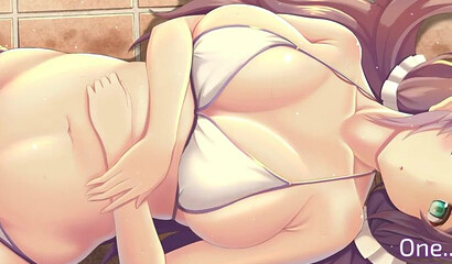 Hentai hottie with big boobs dreaming about big hard cock for her pussy