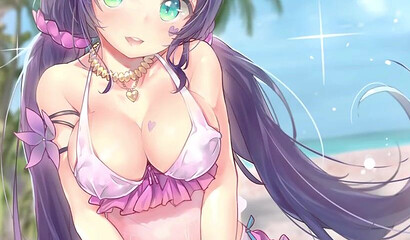 Hentai hottie with big boobs dreaming about big hard cock for her pussy