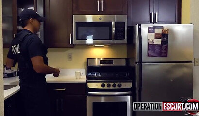 Busty blonde Sloan Harper gets busted and fucked by cops