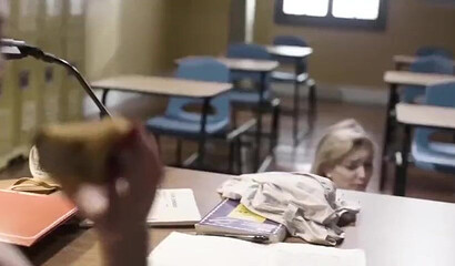 Lesbian schoolgirls and MILF teacher having sex in the classroom