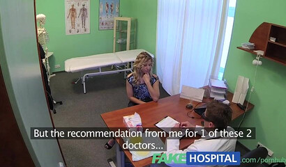 Beautiful blonde MILF gets tricked and fucked by horny doctor