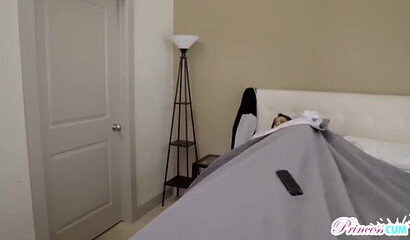 Hot stepsister tricked her bro to fuck her craving pussy