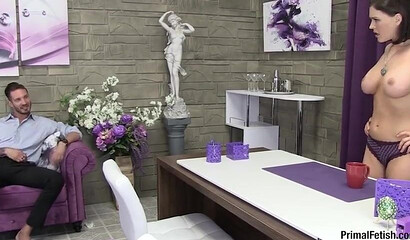 Cock hungry MILF Krissy Lynn gets tricked and fucked in the office