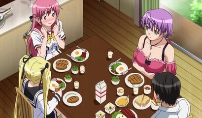 Hentai schoolgirls with big boobs seducing their classmates and get fucked