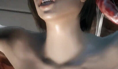 Hentai horror game parody with a monster dicks in gangbang