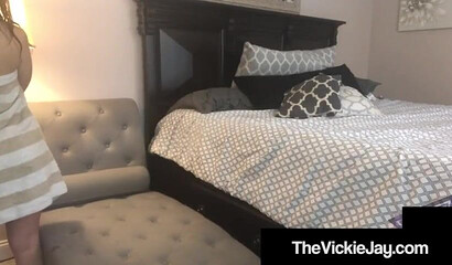 Vickie Jay shows her huge breasts and superb big ass in solo action