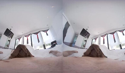 VR POV fucking with brunette babe with huge natural boobs