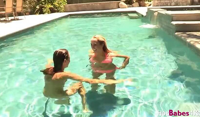 Busty blonde babe Brett Rossi having lesbian sex with sexy Celeste