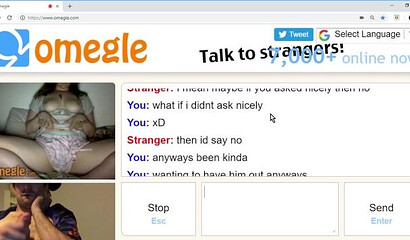 Chubby slut shows her titties to a jerking off guy on omegle
