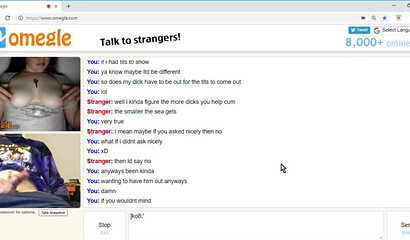 Chubby slut shows her titties to a jerking off guy on omegle