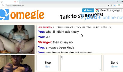 Chubby slut shows her titties to a jerking off guy on omegle