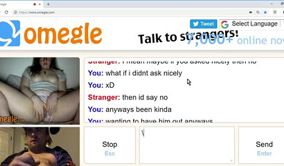 Chubby slut shows her titties to a jerking off guy on omegle