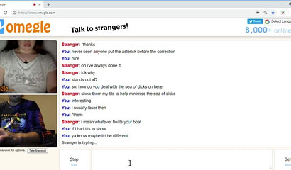 Chubby slut shows her titties to a jerking off guy on omegle