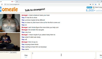 Chubby slut shows her titties to a jerking off guy on omegle
