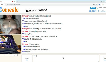 Chubby slut shows her titties to a jerking off guy on omegle