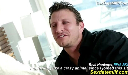 Big titted mom Krissy Lynn enjoys getting her both holes filled