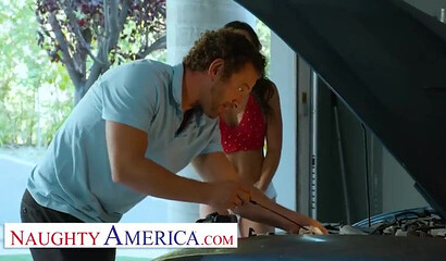 Naughty girl in seductive lingerie Brooklyn Gray gets her vagina filled with sausage