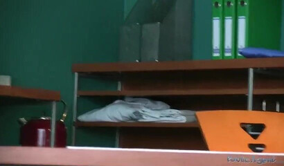 Sexy blondie blows dick and gets smashed for workplace