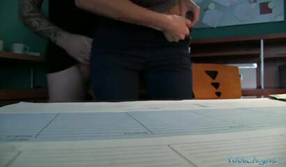 Sexy blondie blows dick and gets smashed for workplace