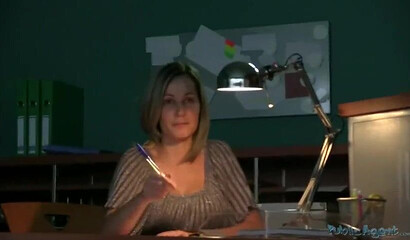 Sexy blondie blows dick and gets smashed for workplace