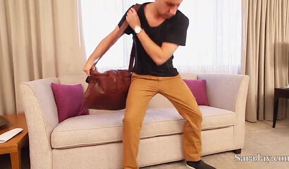 Cougar with bubble ass and big tits Sara Jay fucks son's friend