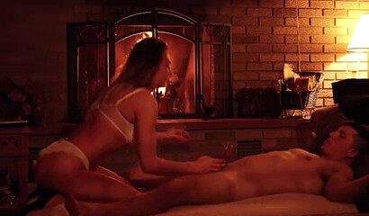 Attractive girl with cute ass gets rammed in front of the fire place