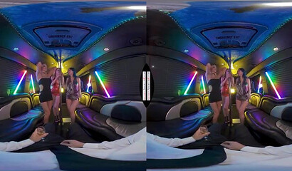VR fuck with gorgeous busty blonde brunette and blue haired bitches