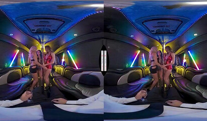 VR fuck with gorgeous busty blonde brunette and blue haired bitches