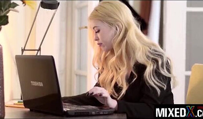 Dirty tattooed babe Misha Cross gets her twat filled with thin sausage