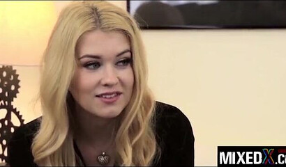 Dirty tattooed babe Misha Cross gets her twat filled with thin sausage